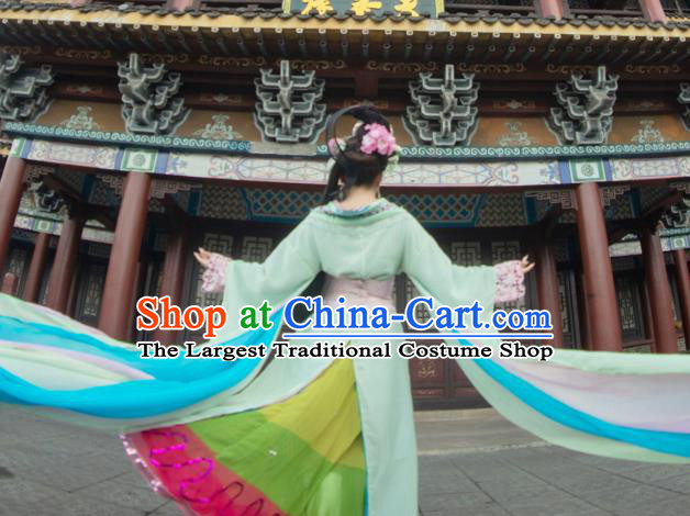 China Traditional Han Dynasty Empress Green Hanfu Dress Cosplay Drama The Queen Zhao Feiyan Clothing Ancient Imperial Concubine Garments