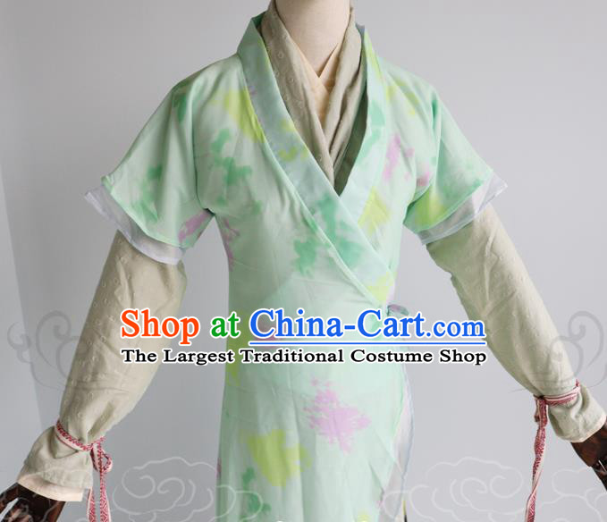 China Traditional Song Dynasty Young Lady Green Hanfu Dress Cosplay Drama The Legend of Sword and Fairy Zhao Linger Clothing Ancient Princess Garments