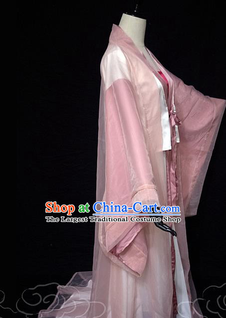 China Ancient Swordswoman Garments Traditional Song Dynasty Young Beauty Hanfu Dress Cosplay Drama The Battle Wizard Wu Xingyun Clothing