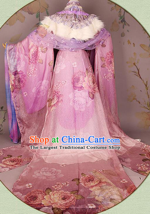 China Ancient Imperial Concubine Garments Traditional Jin Dynasty Court Beauty Pink Hanfu Dress Cosplay Swordswoman Ying Ge Clothing