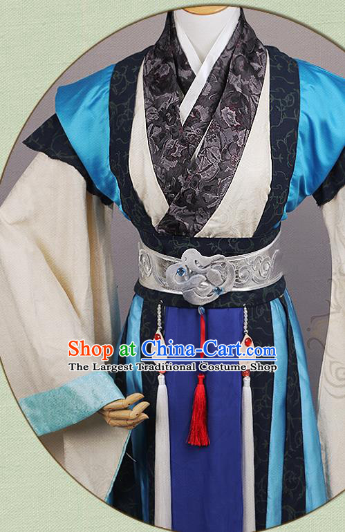 China Traditional Cosplay Swordsman Hanfu Clothing Ancient Noble Childe Apparels Han Dynasty Emperor Garment Costumes