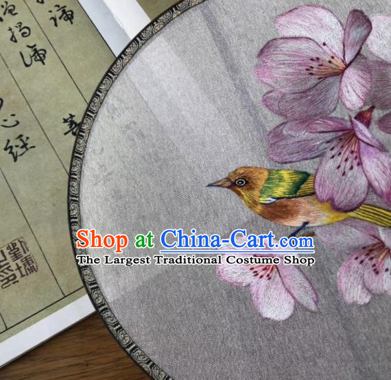 China Handmade Double Side Suzhou Embroidered Fan Traditional Silk Fans Cheongsam Dance Circular Fan Classical Palace Fan