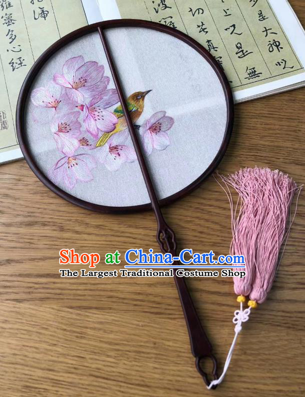 China Handmade Double Side Suzhou Embroidered Fan Traditional Silk Fans Cheongsam Dance Circular Fan Classical Palace Fan