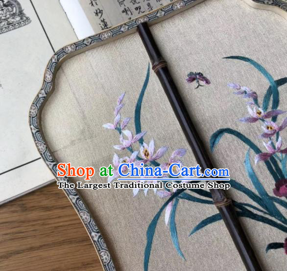 China Classical Palace Fan Handmade Double Side Suzhou Embroidered Fan Traditional Silk Fans Cheongsam Dance Kesi Fan
