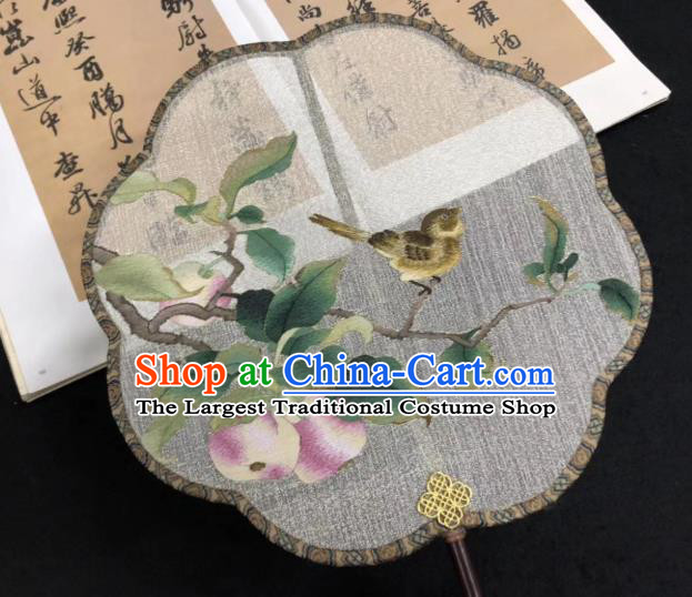 China Cheongsam Dance Kesi Fan Classical Palace Fan Handmade Double Side Suzhou Embroidered Fan Traditional Silk Fans