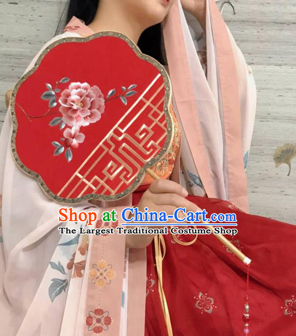 China Handmade Suzhou Embroidered Fan Traditional Wedding Silk Fans Hanfu Dance Fan Classical Double Side Palace Fan