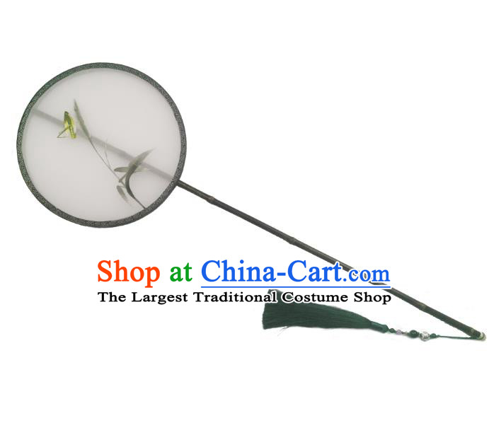 China Classical Circular Fans Traditional Hanfu Fan Embroidered Palace Fan Handmade Double Side Silk Fan