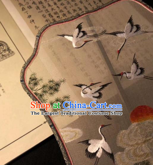 China Traditional Hanfu Silk Fan Classical Palace Fan Embroidered Double Side Fan Handmade Qing Dynasty Court Fans