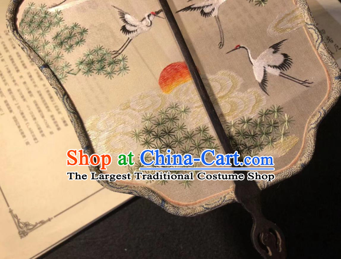 China Traditional Hanfu Silk Fan Classical Palace Fan Embroidered Double Side Fan Handmade Qing Dynasty Court Fans