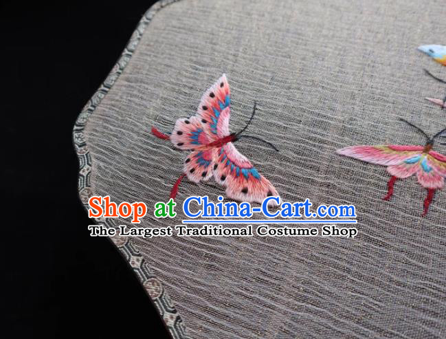 China Classical Dance Kesi Fans Traditional Hanfu Silk Fan Suzhou Embroidered Butterfly Palace Fan Handmade Double Side Fan