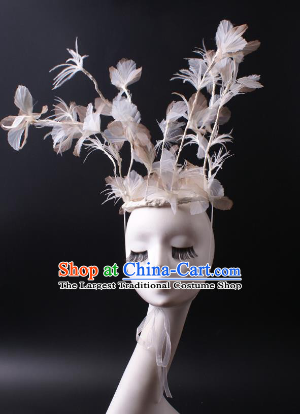 Top Rio Carnival Decorations Halloween Cosplay Hair Accessories Stage Show Silk Flowers Hair Crown Baroque Giant Headdress