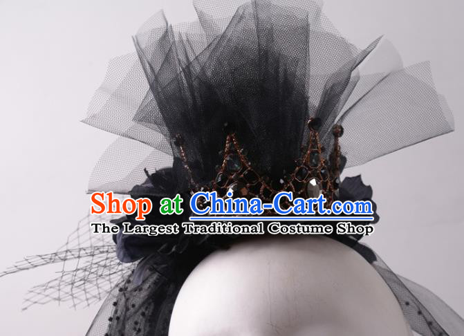 Top Halloween Cosplay Veil Hair Accessories Stage Show Royal Crown Baroque Giant Headpiece Rio Carnival Decorations