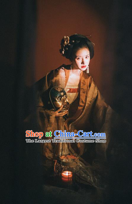 China Tang Dynasty Imperial Concubine Historical Clothing Traditional Ancient Court Woman Hanfu Dress Garments Complete Set