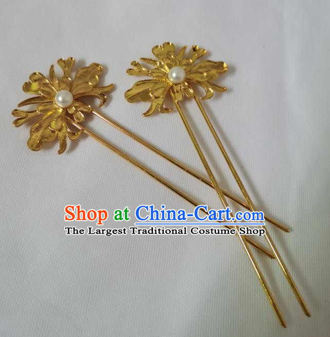 China Traditional Hanfu Hair Accessories Ancient Queen Golden Phoenix Hair Crown Tang Dynasty Empress Hairpin Full Set