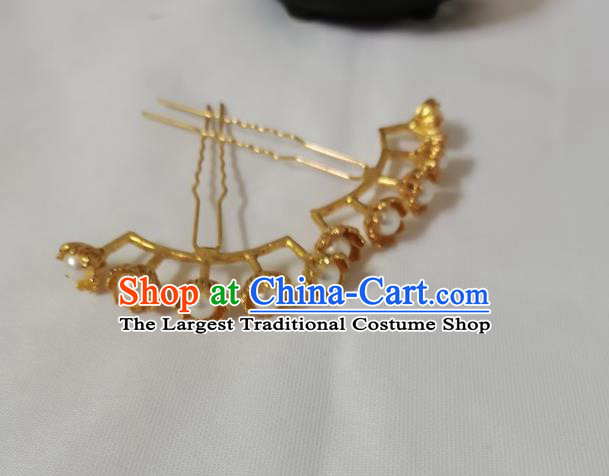 China Traditional Hanfu Hair Accessories Ancient Queen Golden Phoenix Hair Crown Tang Dynasty Empress Hairpin Full Set