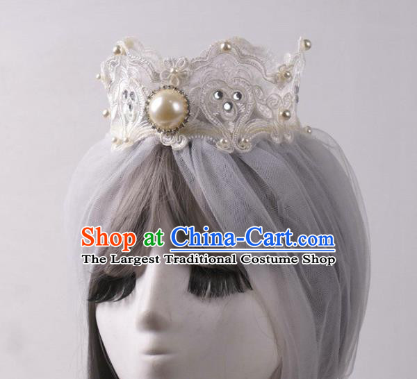 Top Baroque Bride Giant Headdress Rio Carnival Decorations Halloween Cosplay Princess Pearls Headwear Stage Show Royal Crown