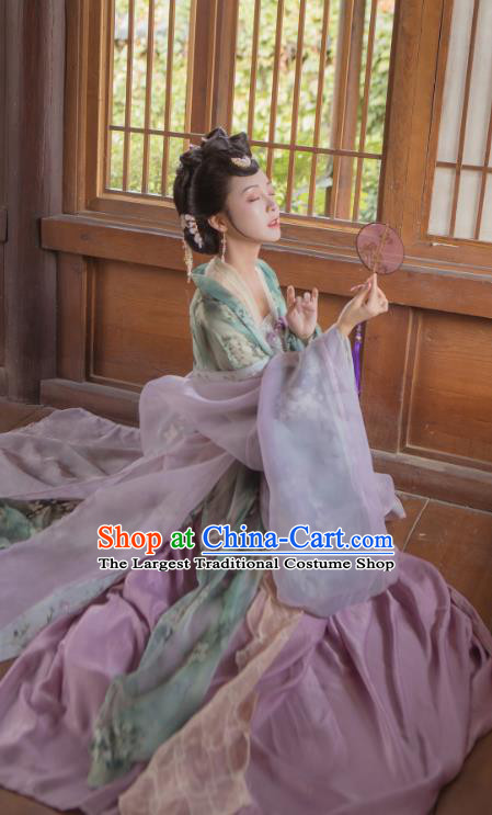 China Traditional Tang Dynasty Court Woman Historical Clothing Ancient Imperial Concubine Hanfu Dress Garments