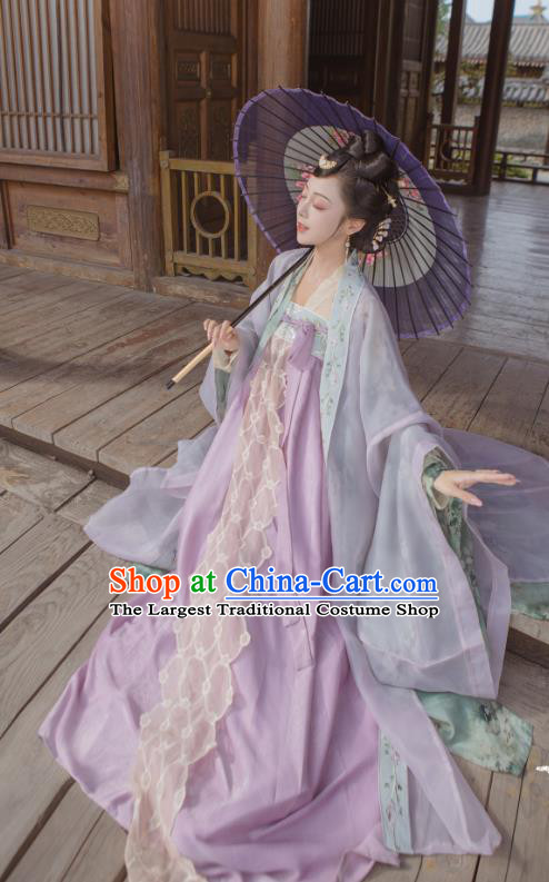 China Traditional Tang Dynasty Court Woman Historical Clothing Ancient Imperial Concubine Hanfu Dress Garments