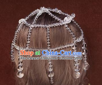 Top Baroque Bride Beads Tassel Hat Stage Show Hair Clasp Catwalks Headdress