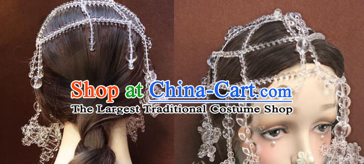 Top Catwalks Wedding Headdress Baroque Bride Beads Star Hat Stage Show Tassel Hair Clasp