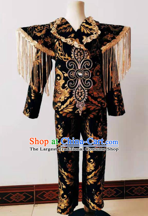 Custom Stage Show Prince Black Uniforms Children Catwalks Garment Costume Boys Performance Clothing