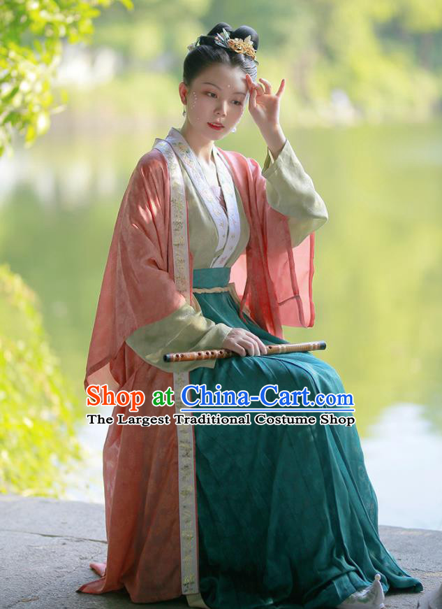 China Song Dynasty Noble Countess Garment Costumes Ancient Imperial Madame Hanfu Dress Traditional Historical Clothing Full Set