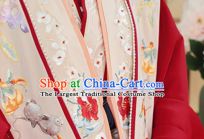 China Traditional Song Dynasty Empress Wedding Historical Clothing Ancient Court Bride Embroidered Hanfu Dress Garments Full Set