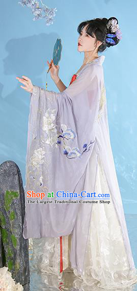 Traditional China Tang Dynasty Princess Embroidered Hanfu Dress Garments Ancient Court Woman Historical Clothing