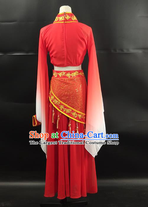 Top Chinese Woman Swords Dance Garment Costume Traditional Hanfu Dance Performance Clothing Classical Dance Rosy Dress