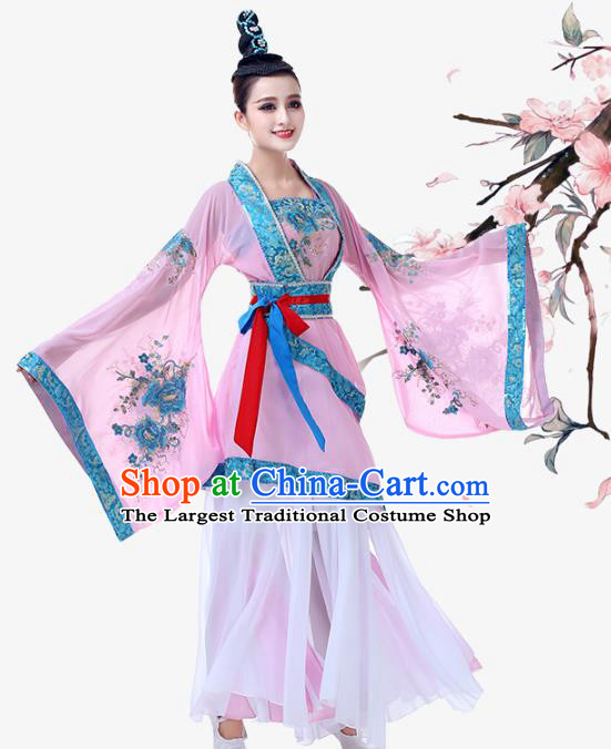 Top Chinese Traditional Court Dance Pink Hanfu Dress Classical Dance Performance Clothing Woman Solo Dance Garment Costume