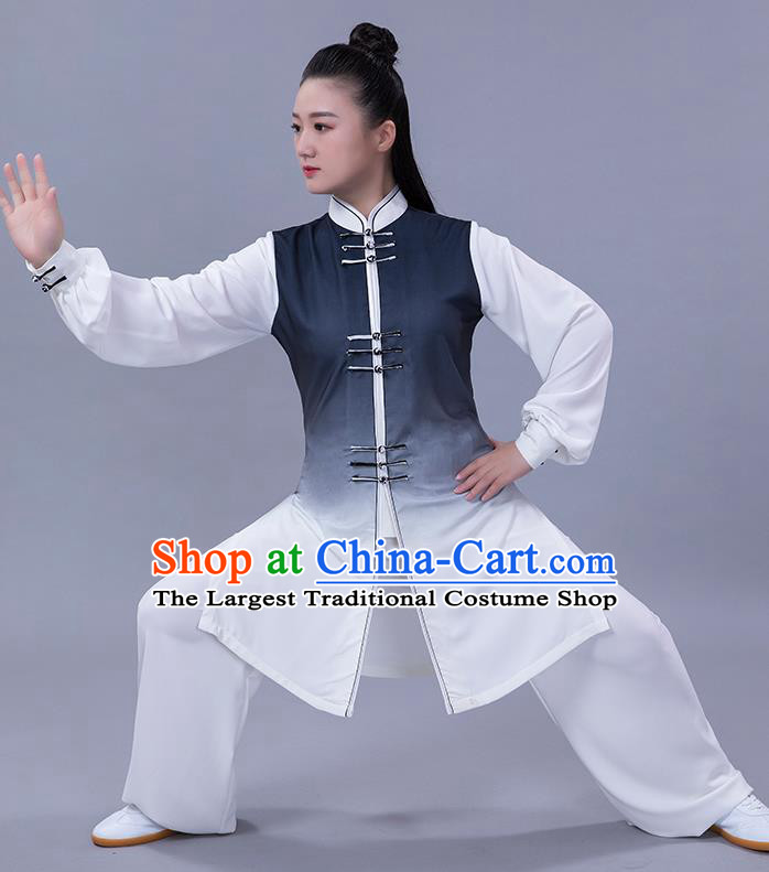 Chinese Martial Arts Shadowboxing Competition Black Outfits Tai Chi Chuan Performance Clothing Woman Tai Ji Training Garments