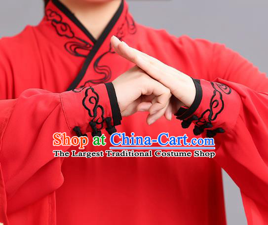 Chinese Tai Chi Kung Fu Competition Clothing Martial Arts Performance Garments Tai Ji Chuan Embroidered Red Outfits