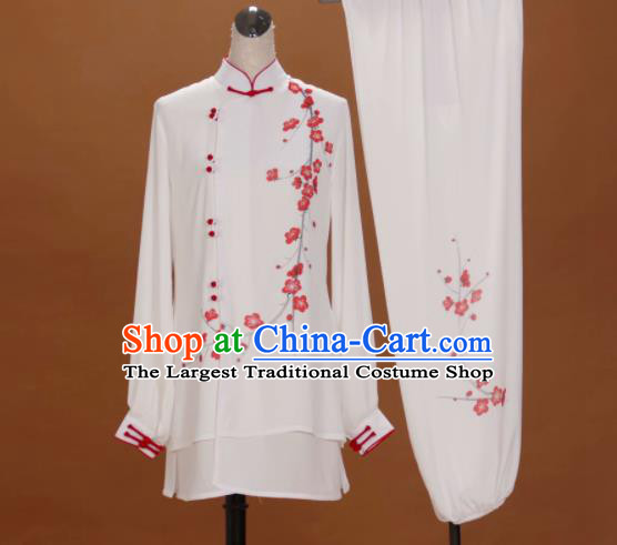 Chinese Tai Chi Sword Performance Suits Martial Arts Printing Plum Blossom Outfits Kung Fu Wushu Competition Clothing