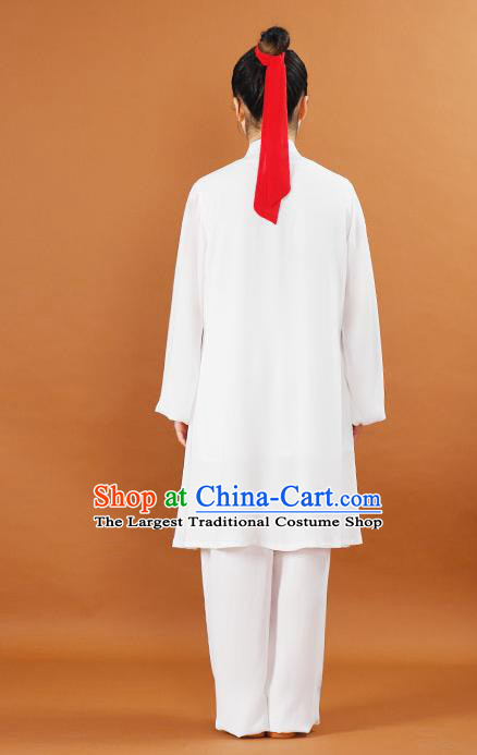 Chinese Tai Chi Performance White Suits Martial Arts Competition Printing Butterfly Outfits Kung Fu Tai Ji Training Clothing