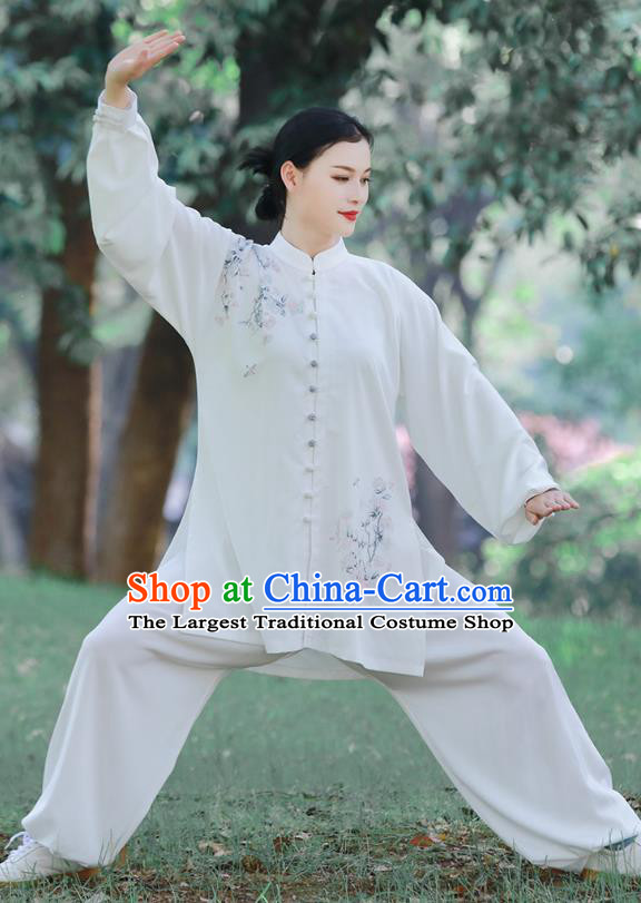 Chinese Kung Fu Painting Flowers Suits Tai Ji Competition Outfits Tai Chi Group Performance Clothing Martial Arts Garment