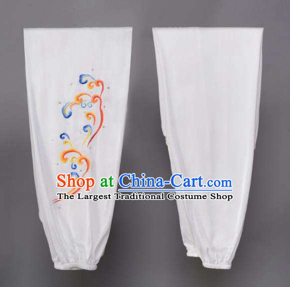 China Kung Fu Performance Suits Southern Boxing Garment Costumes Wushu Competition Embroidered Dragon White Uniforms Martial Arts Clothing