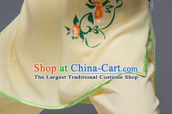 Chinese Martial Arts Performance Garment Kung Fu Competition Suits Wing Chun Embroidered Yellow Outfits Tai Chi Clothing