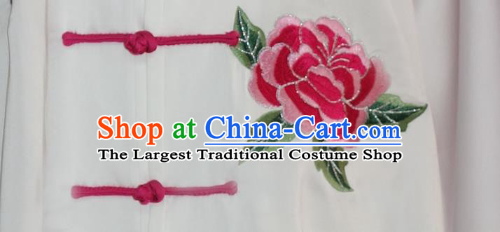 Chinese Martial Arts Embroidered Phoenix Rosy Outfits Tai Chi Garment Costume Kung Fu Tai Ji Competition Suits
