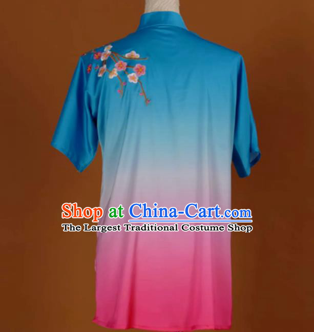 China Tai Chi Sword Training Embroidered Plum Clothing Kung Fu Performance Outfits Wushu Martial Arts Competition Suits