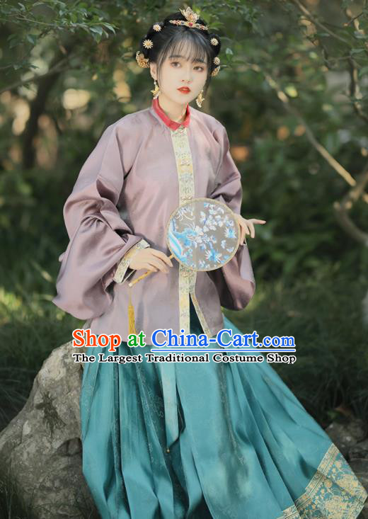 China Ming Dynasty Noble Lady Historical Garments Clothing Ancient Court Infanta Hanfu Dress for Women