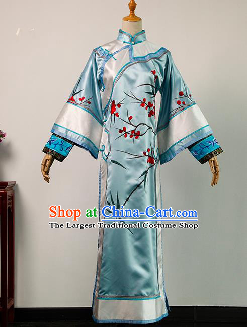 China Traditional Qing Dynasty Queen Garment Drama Empresses in the Palace Zhen Huan Blue Dress Ancient Court Woman Clothing