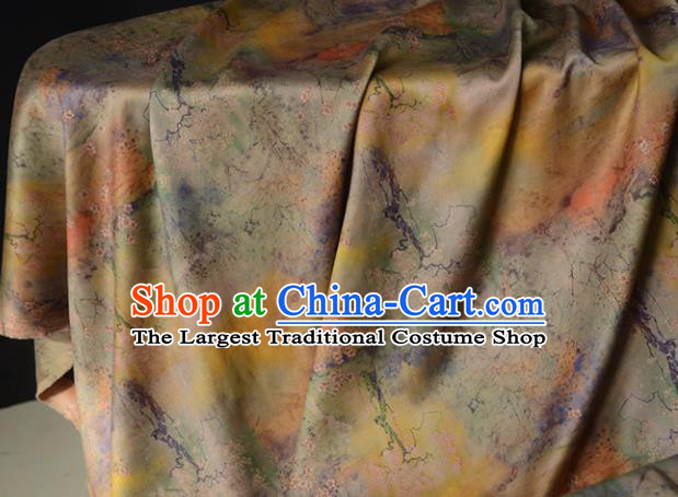 Chinese Ginger Gambiered Guangdong Gauze High Quality Cheongsam Cloth Classical Plum Blossom Pattern DIY Fabric Silk Fabric