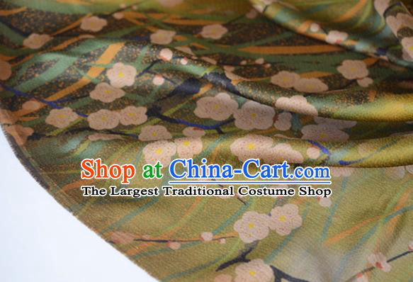 Chinese Ginger Gambiered Guangdong Gauze High Quality Cheongsam Cloth Classical Plum Pattern DIY Satin Fabric Silk Fabric
