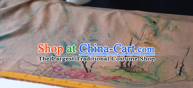 Chinese Khaki Gambiered Guangdong Gauze High Quality Cheongsam Cloth Classical Pattern DIY Satin Fabric Silk Fabric