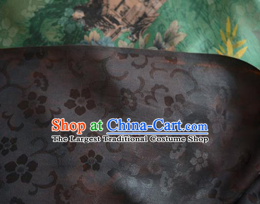 Chinese Classical Peony Bamboo Pattern DIY Fabric Silk Fabric Green Gambiered Guangdong Gauze High Quality Cheongsam Cloth