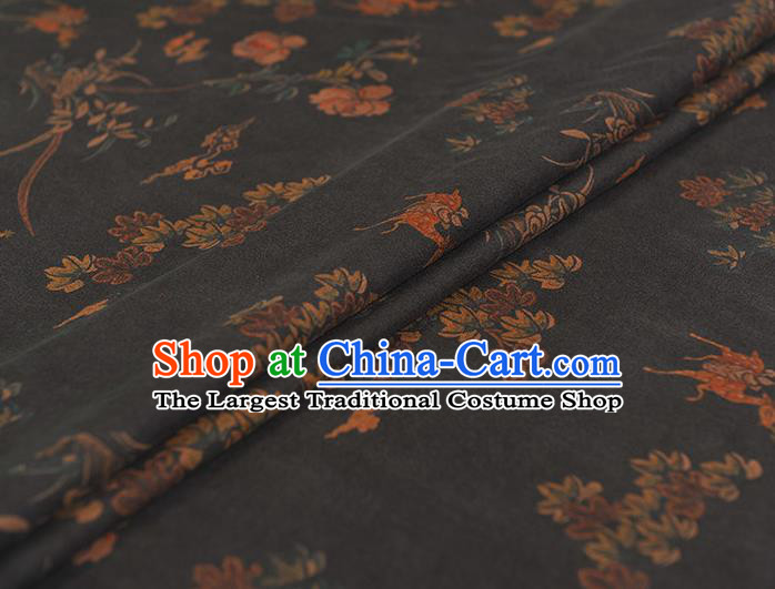 Chinese Cheongsam Cloth Traditional Pattern DIY Satin Fabric Silk Fabric Grey Gambiered Guangdong Gauze
