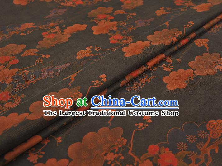 Chinese Traditional Flowers Pattern DIY Fabric Silk Fabric Black Gambiered Guangdong Gauze Cheongsam Cloth