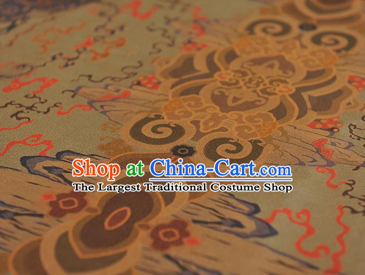 Chinese Cheongsam Silk Cloth Traditional Mountain Pattern DIY Fabric Gambiered Guangdong Gauze