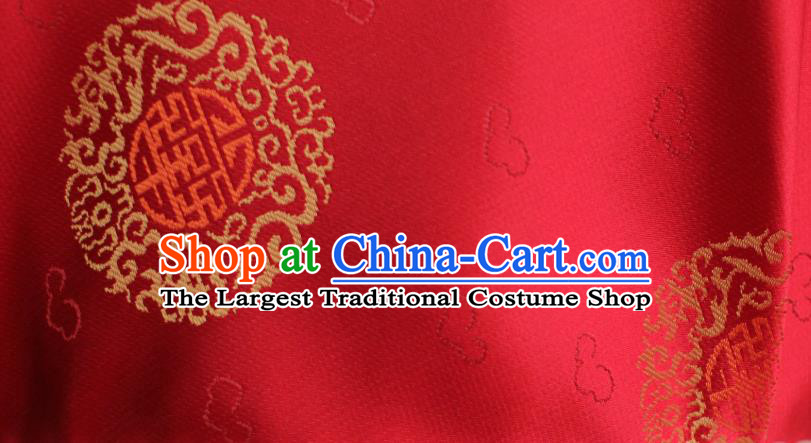 Chinese Traditional Tang Suit Jacquard Drapery Silk Fabric Classical Lucky Pattern Song Brocade Red Tapestry Cloth