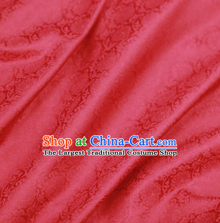 Chinese Traditional Qipao Dress Jacquard Drapery Silk Fabric Classical Lotus Pattern Brocade Red Tapestry Cloth